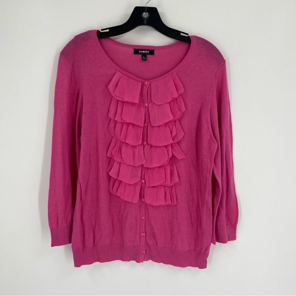Elementz Fuchsia Layered Cardigan size L